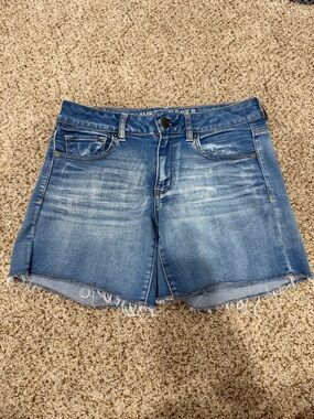 American Eagle Outfitters Blue Distressed Denim Cutoff Shorts